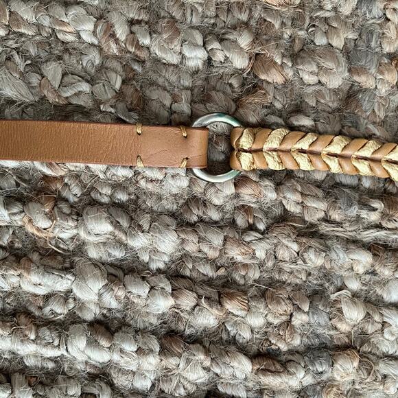Massimo Dutti Women’s Braided Leather Belt – Tan / Gold– Size 75 (XS–S) main image 6